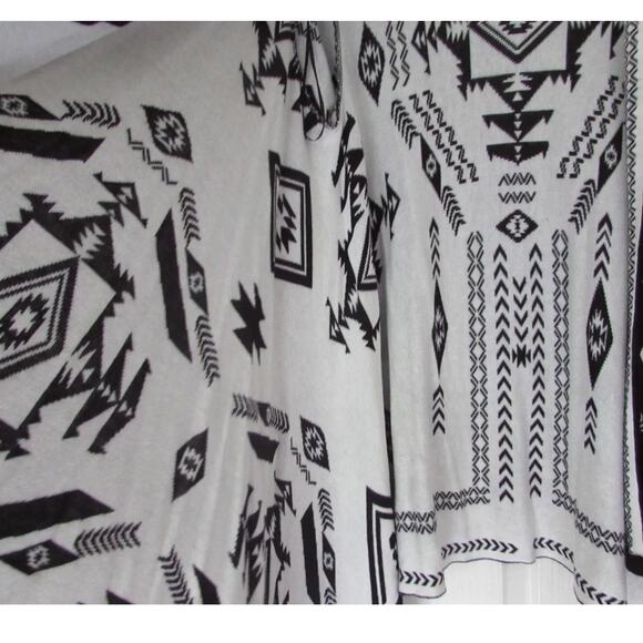 H&M Divided Southwestern Print Open Waterfall Cardigan Reversible Sweater XS - Picture 14 of 14